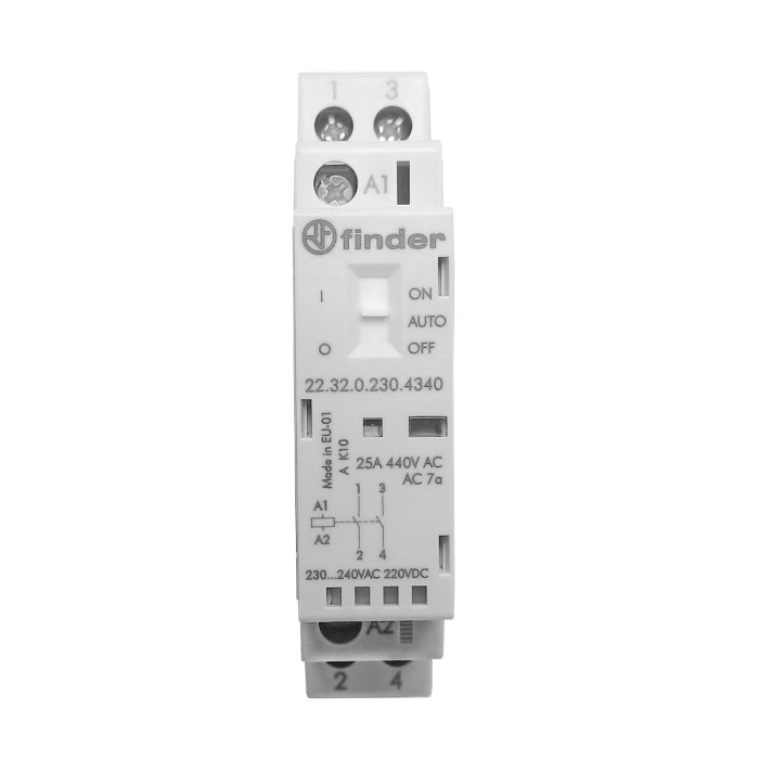 Contator Relé Modular Finder 230V 25A 2NA
