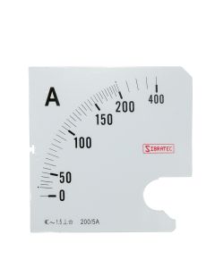 Escala para Amperímetro Analogico 0 a 100A 96x96mm
