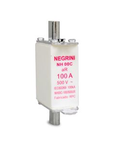 Fusível NH Ultra Rápido aR 100A Negrini NH 00C 500VCA