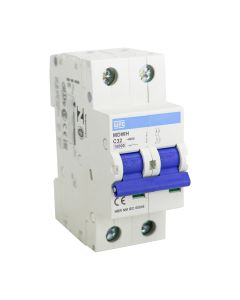 Disjuntor Bipolar 32A Curva C Weg C32 Mini DIN 10kA MDWH