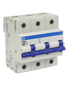 Disjuntor Tripolar 125A Curva C Weg C125 Mini DIN 6kA MDWH