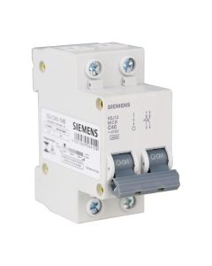 Disjuntor Bipolar 40A Curva C Siemens C40 Mini DIN 5kA ( 5SJ1 )