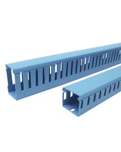 Canaleta PVC para Fios 30x80mm Hellermann Aberta Azul (2 metros)