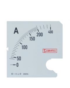 Escala para Amperímetro Analogico 0 a 200A 96x96mm