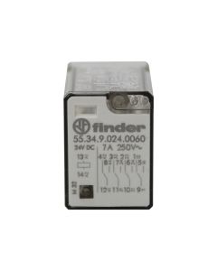 Rele Industrial Finder 24Vcc 7A 4NAF Duplo Led 55.34 1
