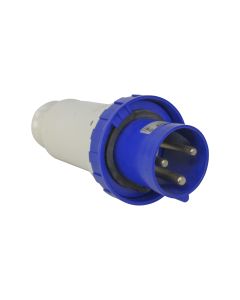 Plugue Industrial 2P + T 63A 220V 6h IP66/67 Scame Azul 1