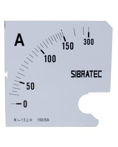 Escala para Amperímetro Analógico 0 a 150A 96x96mm