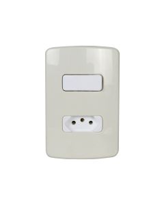 Conjunto Tomada 10A e Interruptor Weg 4x2 Composé Marfim