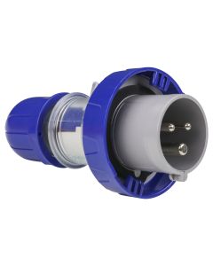 Plugue Industrial 2P+T 16A 220V 6h IP66/67/69 Scame Azul
