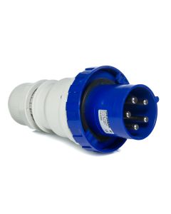 Plugue Industrial 3P+N+T 63A 220V 9h IP66/67/69 Scame Azul 2