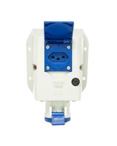 Tomada Industrial 2P + T 16A 220V 6h IP54 Scame Azul 1