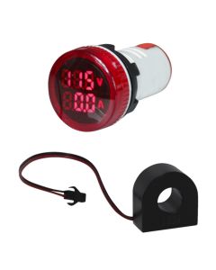 Voltímetro e Amperímetro Digital LED Vermelho 22mm 500V 100A