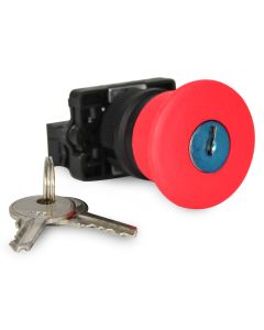 Botão de Emergência Tipo Cogumelo Com Chave Vermelho 1NF