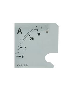 Escala para Amperímetro Analógico 0 a 30A 72x72mm 1