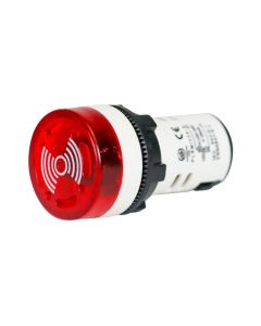 Sinaleiro LED Buzzer 24Vcc/Vca Vermelho 22mm Monobloco