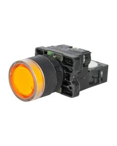 Botão de Pulso Iluminado 22mm Amarelo 1NA 220V Monobloco