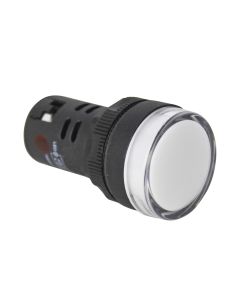 Sinaleiro LED 24Vcc/Vca Branco 22mm Monobloco