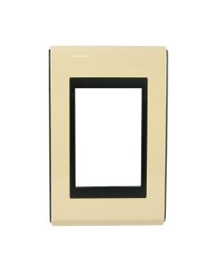 Placa de Tomada Areia e Preto 3 Posicoes Refinatto Weg 4x2