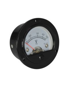 Voltímetro Analógico 0 a 500V 52mm Redondo Medição Direta