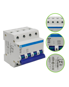 Disjuntor Tetrapolar 40A Curva C Weg C40 Mini DIN 5kA MDW * 1