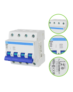 Disjuntor Tetrapolar 63A Curva C Weg C63 Mini DIN 5kA MDW EP 1