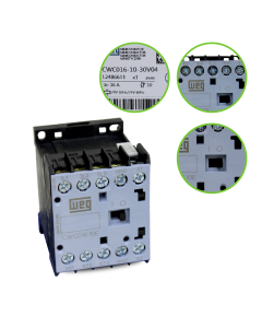Mini Contator Weg 24Vca 16A Tripolar 1NA CWC016-10-30V04 * 1