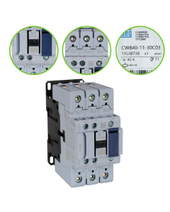 Contator Weg 24Vcc 40A Tripolar 1NA 1NF CWB40-11-30C03 1