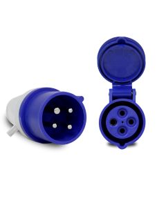Kit Tomada E Plugue Industrial 3P+T 16A 220V 9H IP44 Scame