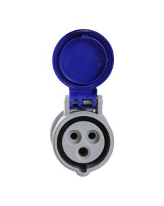 Tomada Industrial Pendente Scame 2P+T 16A 220V 6h Azul