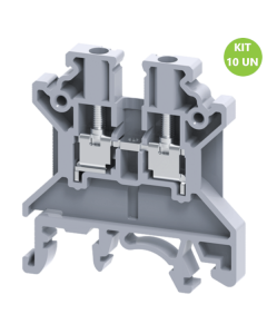 Borne de Passagem Connectwell 2,5mm Tipo Parafuso Cinza 10UN