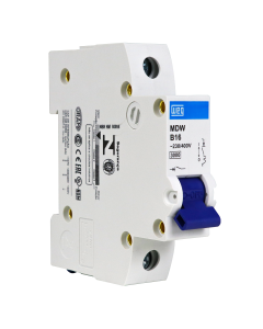 Disjuntor Monopolar 16A Curva B Weg B16 Mini DIN 5kA MDW