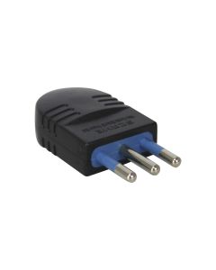 Plugue 2P + T 10A 250V Scame Preto