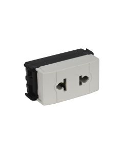 Tomada Padrão Euroamericano 2P 15A 250V Scame Cinza
