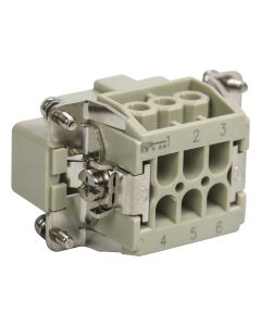 Inserto Macho Parafuso 6 Polos + Terra Proauto WHE-006-M 1