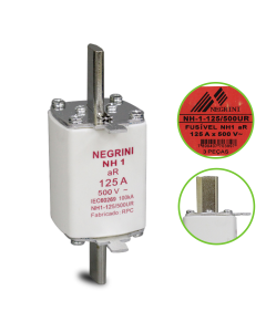 Fusivel NH Ultra Rapido aR 125A Negrini NH 1 125 500 UR EP 1