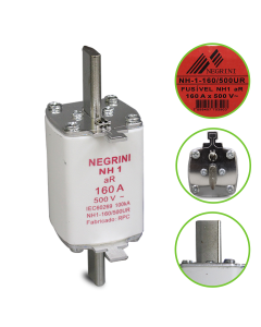 Fusivel NH Ultra Rapido aR 160A Negrini NH 1 160 500 UR 1