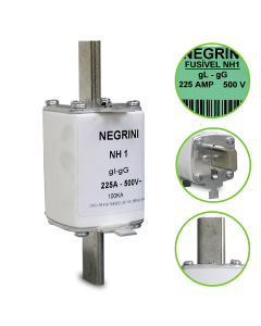 Fusivel NH Retardado gL/gG 225A Negrini NH 1 225 500 EP 1