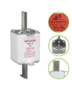 Fusivel NH Ultra Rapido aR 250A Negrini NH 2 250 500 UR EP 1