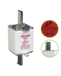 Fusivel NH Ultra Rapido aR 400A Negrini NH 2 400 500 EP 1