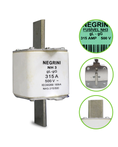 Fusivel NH Retardado gL / gG 315A Negrini NH 3 315 500 EP 1