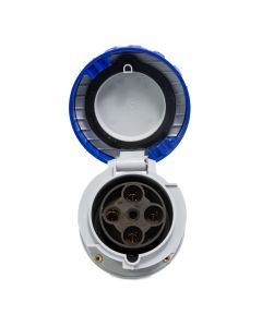 Tomada Industrial Móvel 3P + T 63A 220V 9h Scame Azul 2