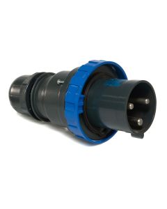 Plugue Industrial 2P + T 63A 220V 6h Scame Preto