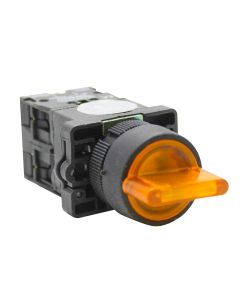 Chave Seletora 3 Posições Iluminada 24V Amarelo 2NA Plastico