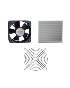 Kit Ventilador Cooler com Veneziana e Grade 200x200x60mm 1