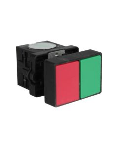 Botão Duplo Sem Iluminação Quadrado Sem Ressalto