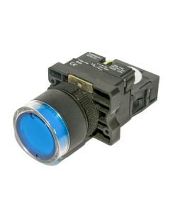 Botão de Pulso Iluminado 22mm Azul 1NA 24V Monobloco