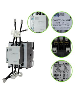 Contator Weg 110V 32A Tripolar 1NA CWMC para Capacitor * EP 1